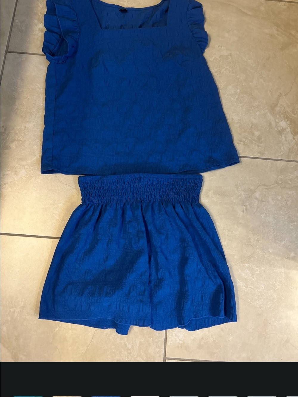 SHEIN Royal Blue Girls Two-Piece Skirt Set